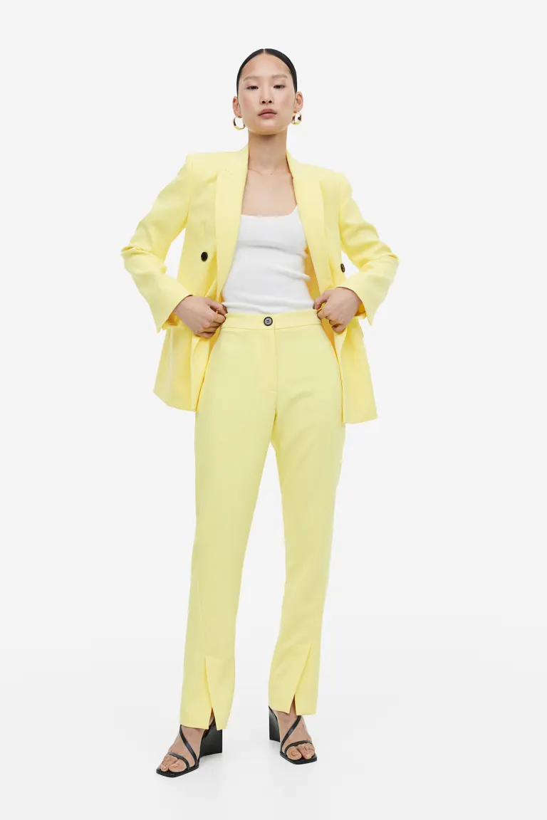 

Брюки с разрезами на концах ног H&M, желтый