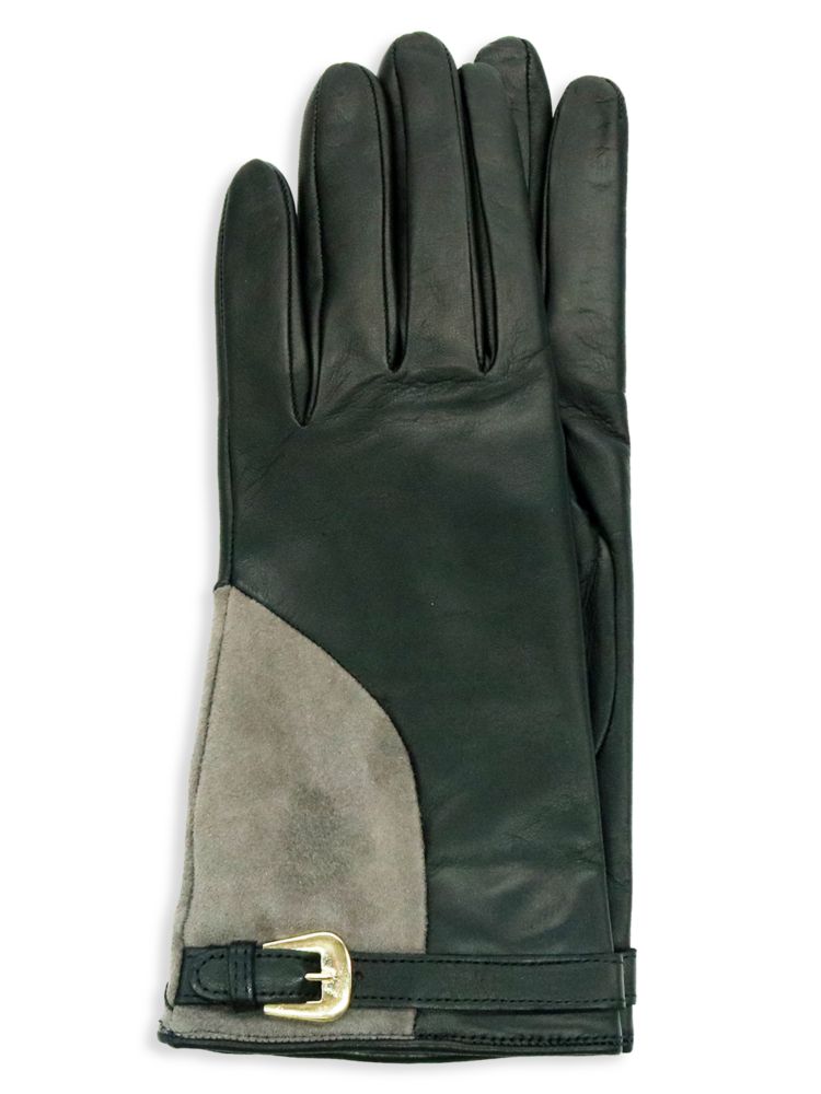 Замшевые и кожаные перчатки Portolano, цвет Black Multi
