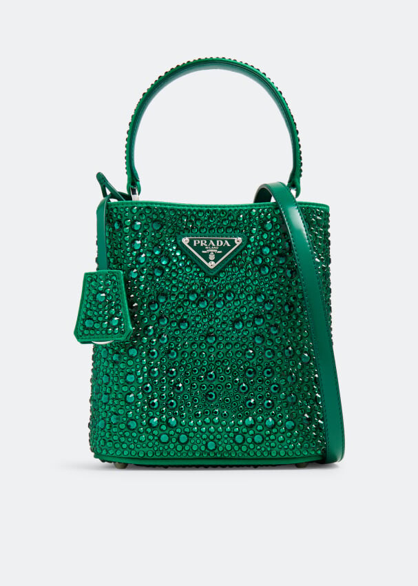 

Сумка Prada Panier Satin Crystal, зеленый