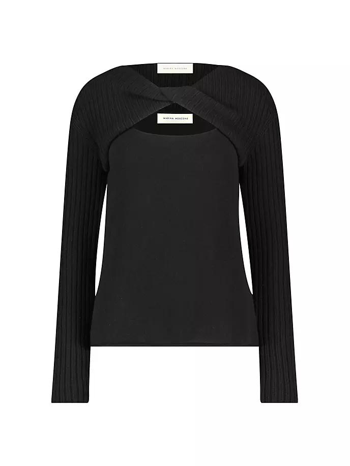 Твист-пуловер Marina Moscone, черный