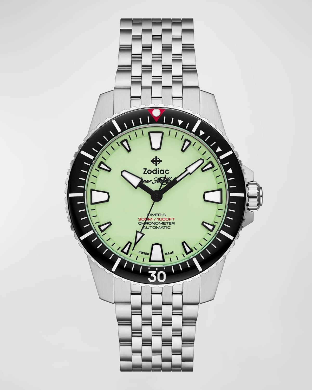 

Мужские автоматические часы-браслет Pro-Diver ZODIAC, цвет Silver