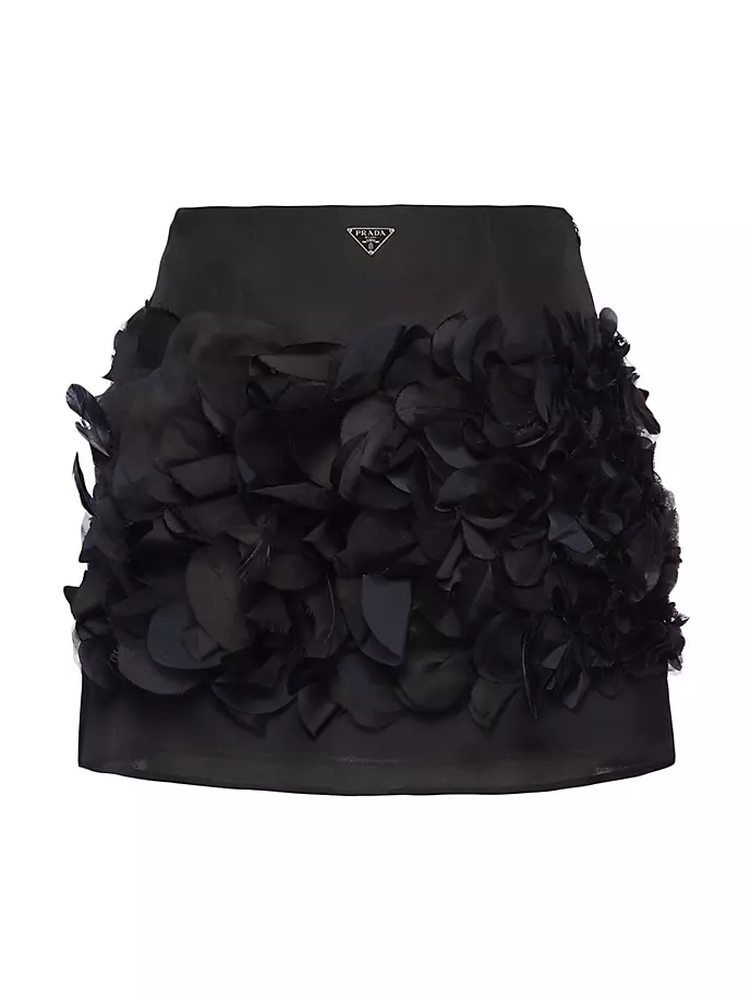 Мини-юбка Газар с вышивкой Prada, черный