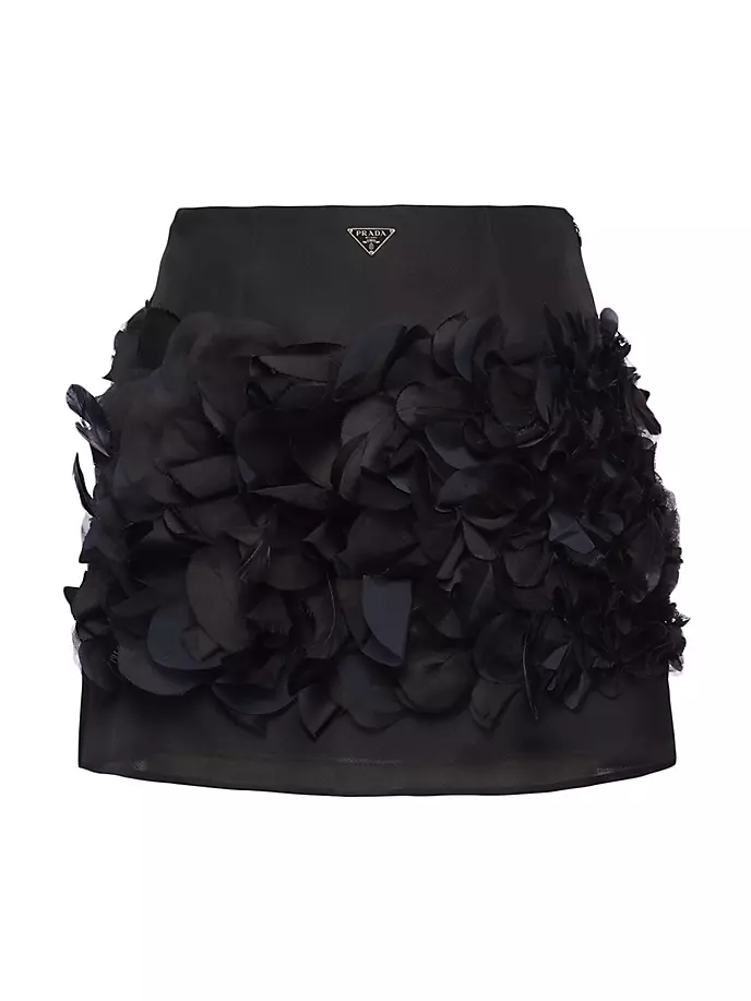 

Мини-юбка Газар с вышивкой Prada, черный
