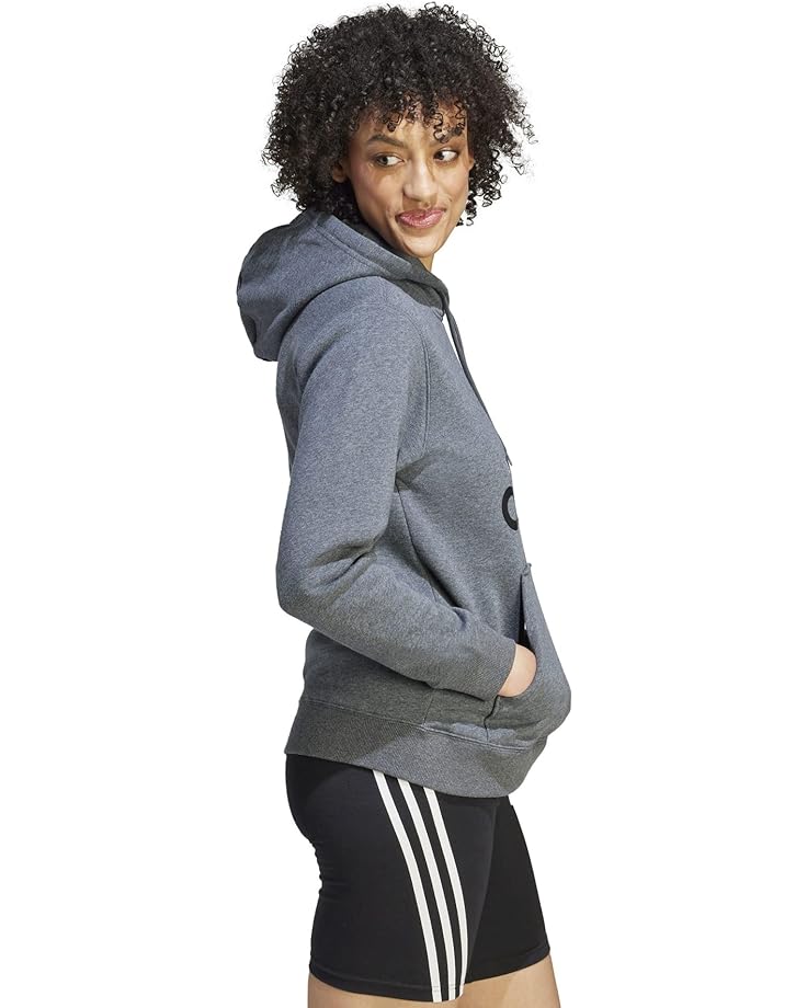 Худи Adidas Essentials Big Logo Regular Fleece Hoodie, цвет Dark Grey Heather/Black