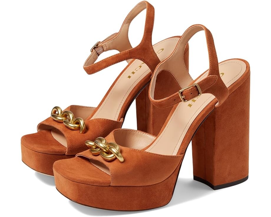

Туфли COACH Nicolette Suede Sandal, цвет Burnished Amber