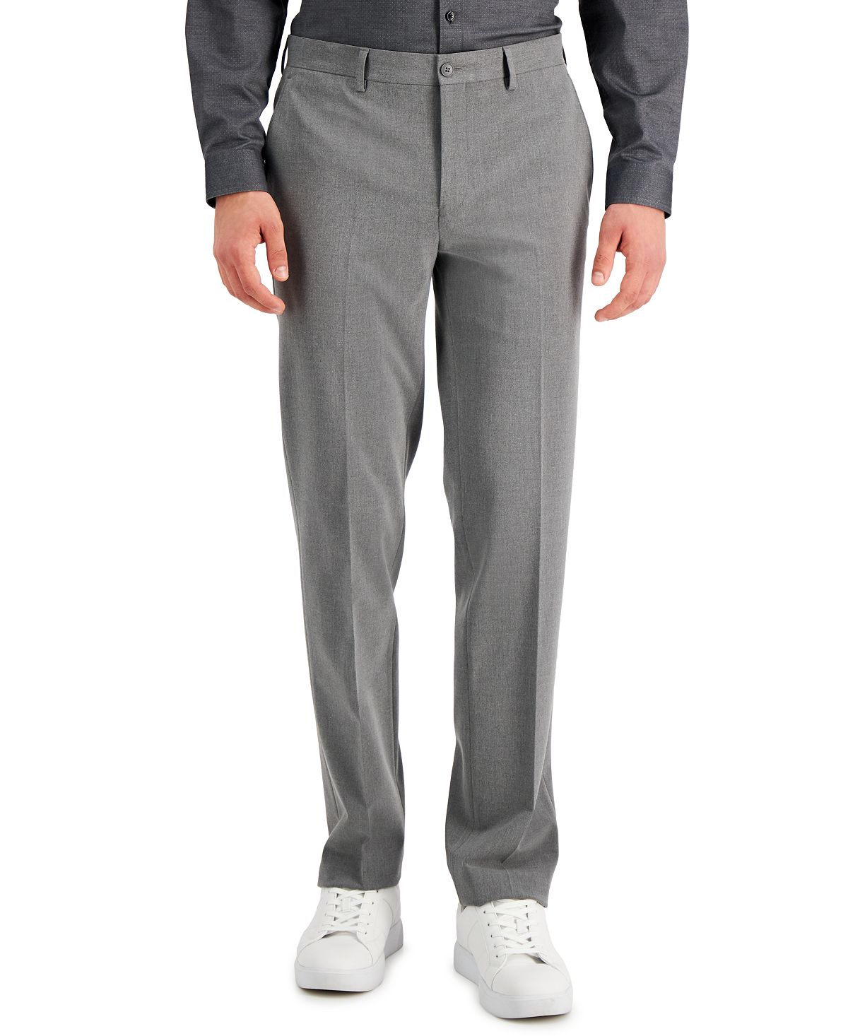 Мужские серые однотонные костюмные брюки узкого кроя I.N.C. International Concepts