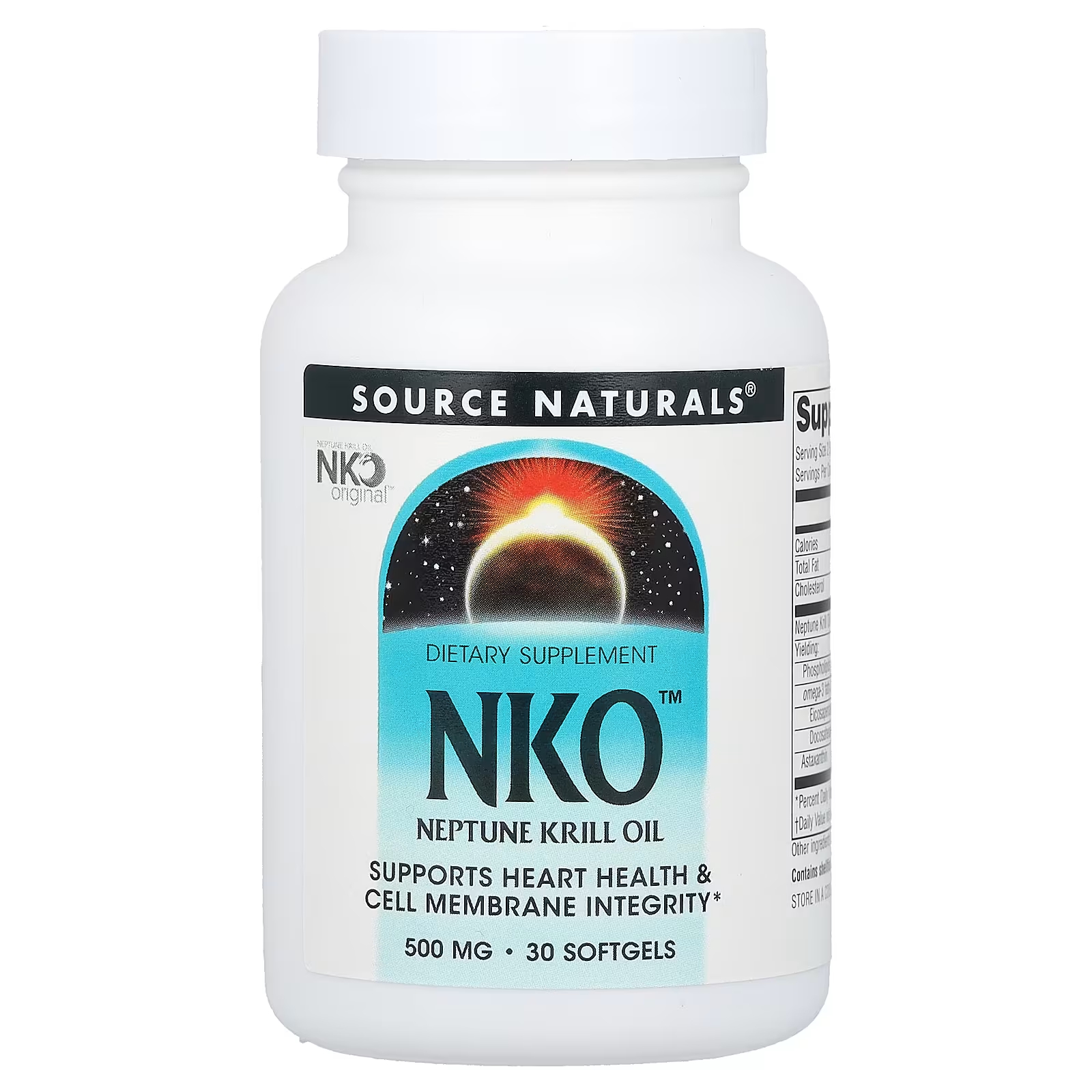 Масло криля Source Naturals NKO 500 мг, 30 мягких таблеток масло красного криля sundown naturals 1000 мг 60 мягких таблеток