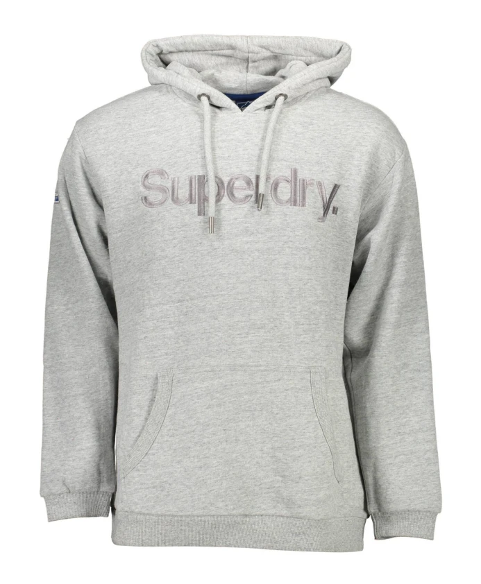 

Хлопковая толстовка с вышитым логотипом Superdry, серый