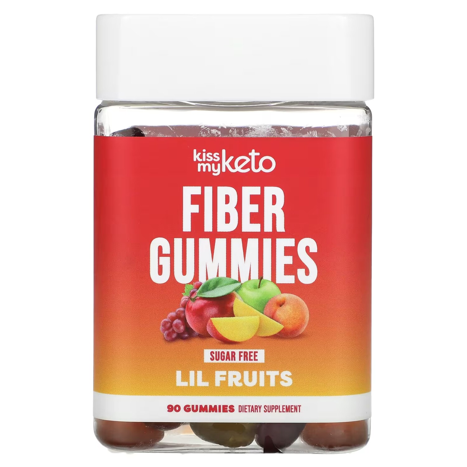 

Kiss My Keto Fiber Gummies Lil Fruits без сахара, 90 жевательных конфет
