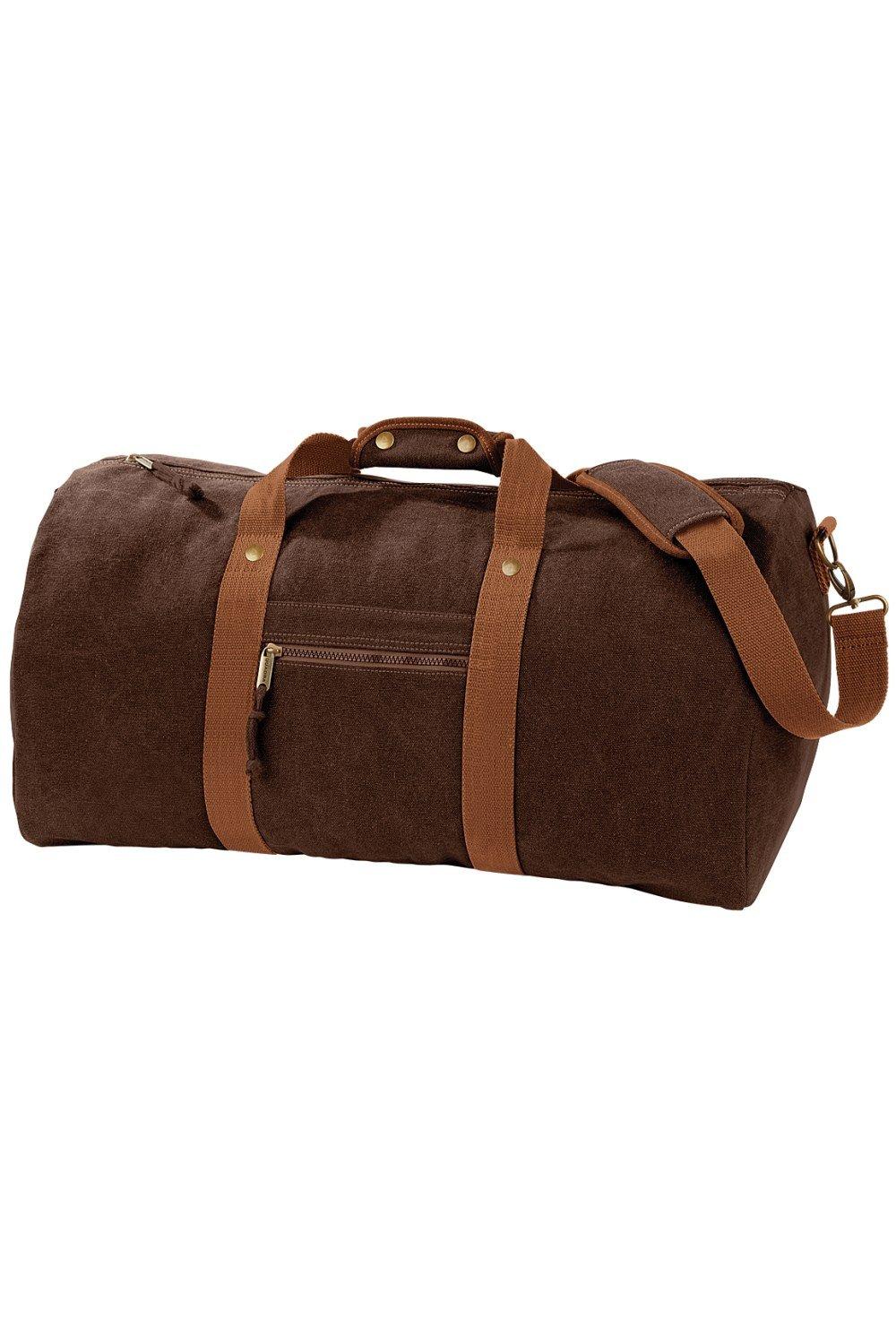 цена Винтажная холщовая дорожная сумка - 45 литров Quadra, коричневый