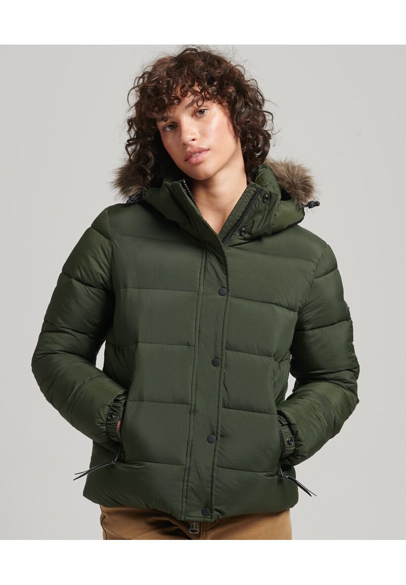 

Зимняя куртка Superdry Hooded Mid Layer, темно-зеленый, Серый