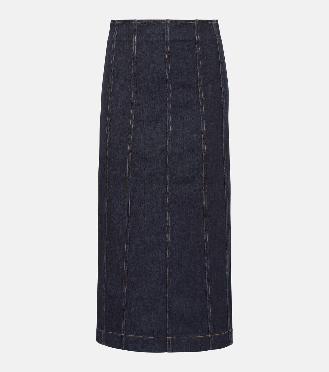

Джинсовая юбка макси Fiona Veronica Beard, цвет washed oxford