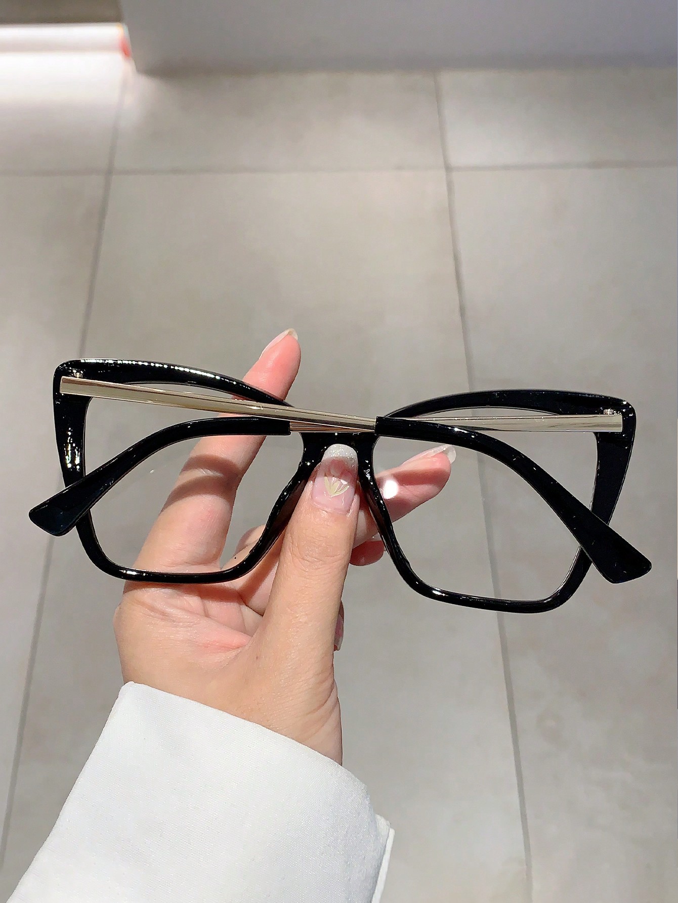 1 шт. женские большие очки «кошачий глаз» с антисиним светом и прозрачными линзами