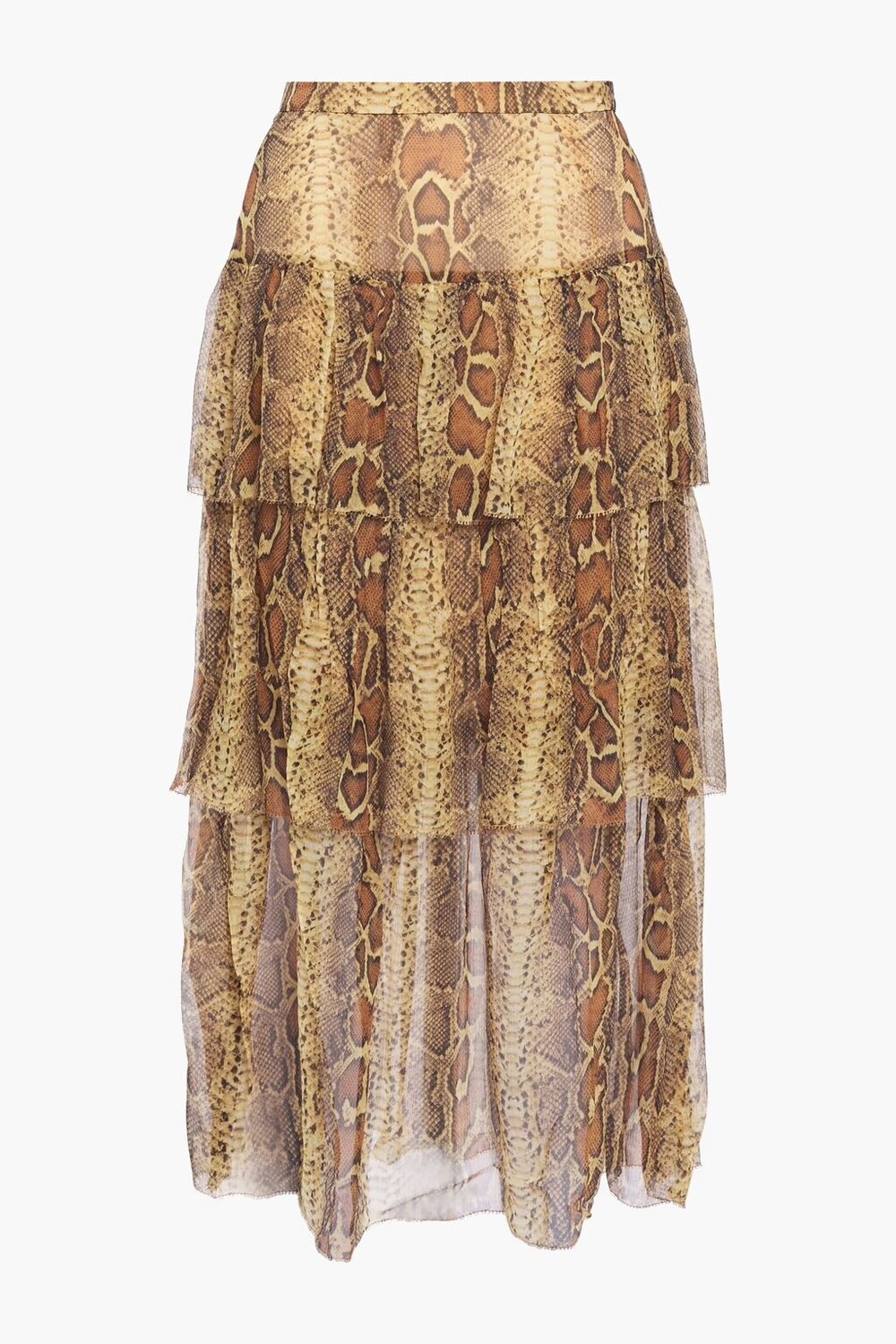 

Юбка миди из шелкового жоржета с принтом Ninety Six Zimmermann, цвет Animal print