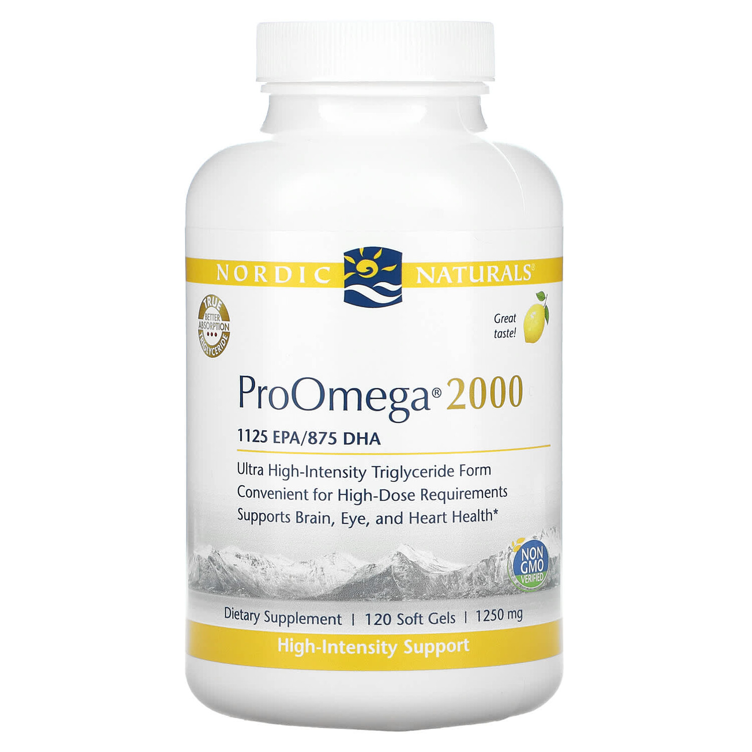 

ProOmega 2000, лимон, 1,250 мг, 120 мягких таблеток, Nordic Naturals