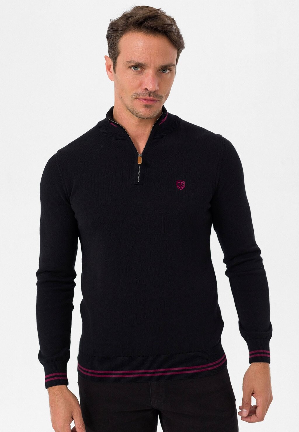 

Свитер Arm Patch Half-Zip Felix Hardy, черный