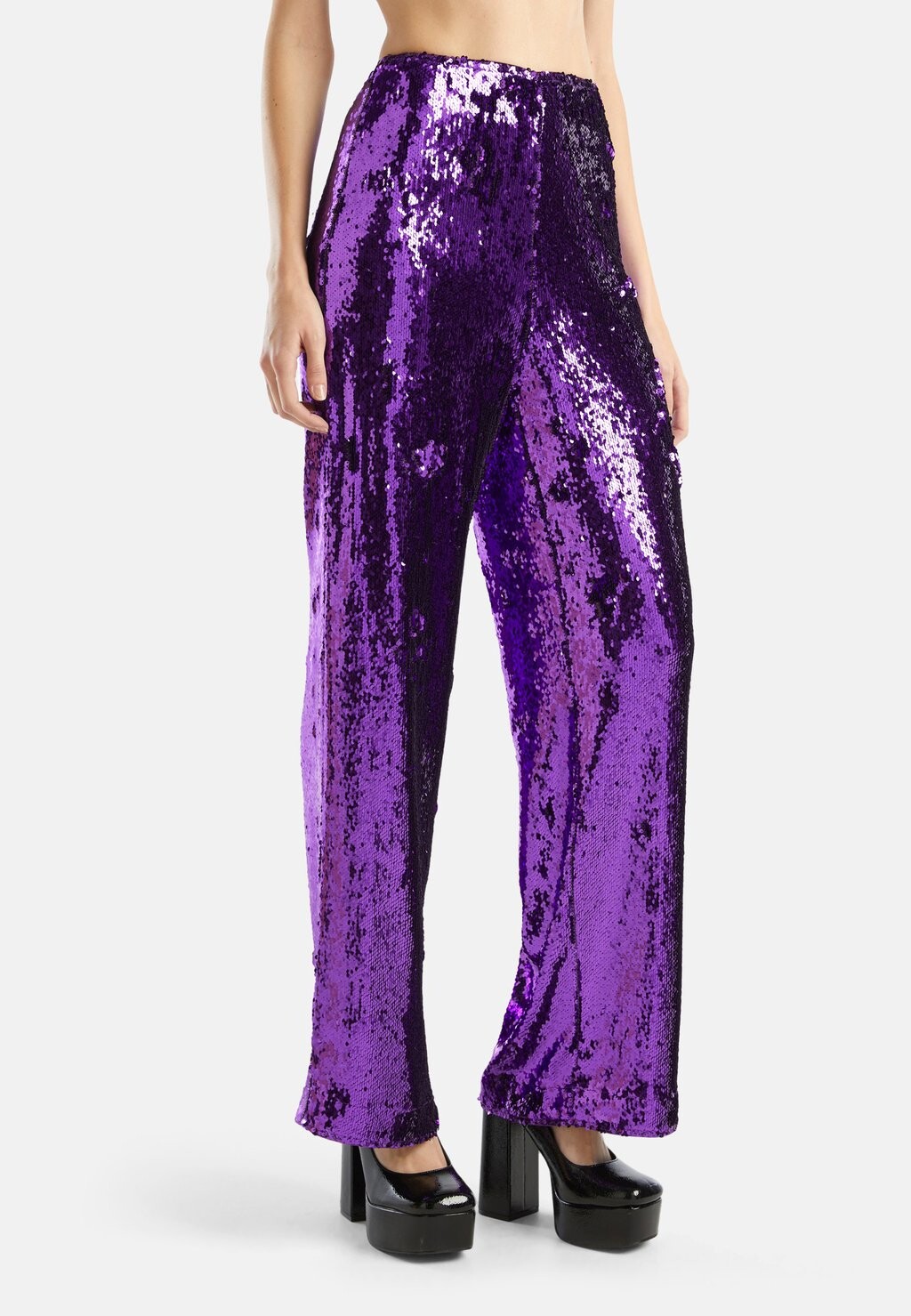 

Брюки With Sequins United Colors of Benetton, фиолетовый