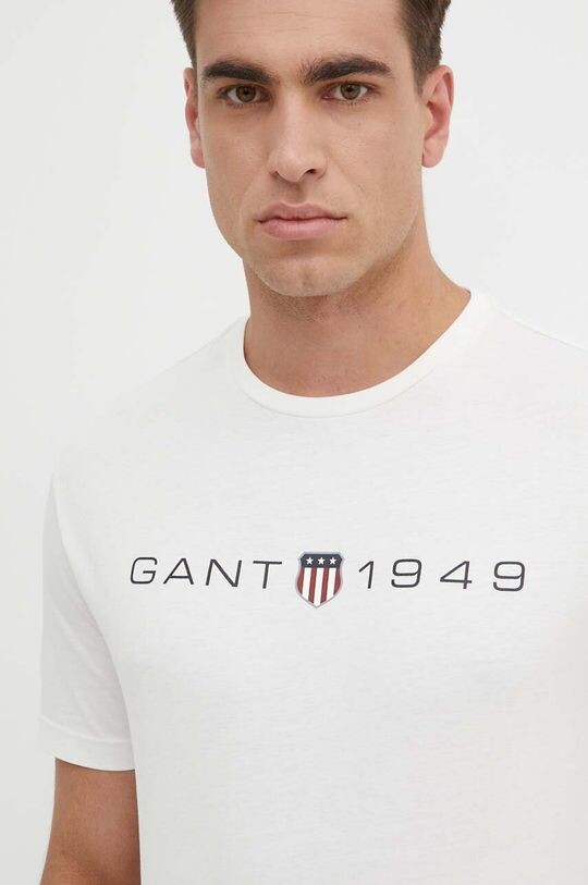 

Хлопковая футболка Gant, бежевый