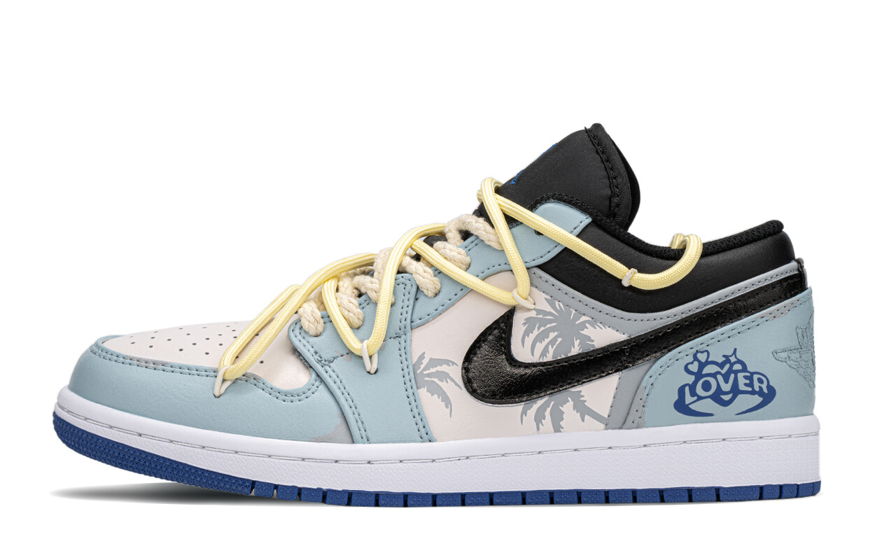 

Кроссовки Air Jordan 1 Vintage Basketball Shoes Women's Low-top Gray/Blue, синий