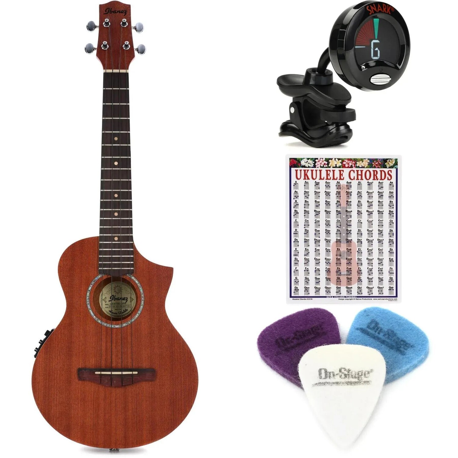 

Новый комплект Ibanez UEWT5E Tenor Ukulele Essentials — натуральный