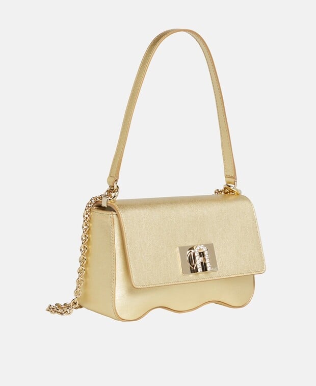 

Кожаная сумка через плечо Furla, естественный