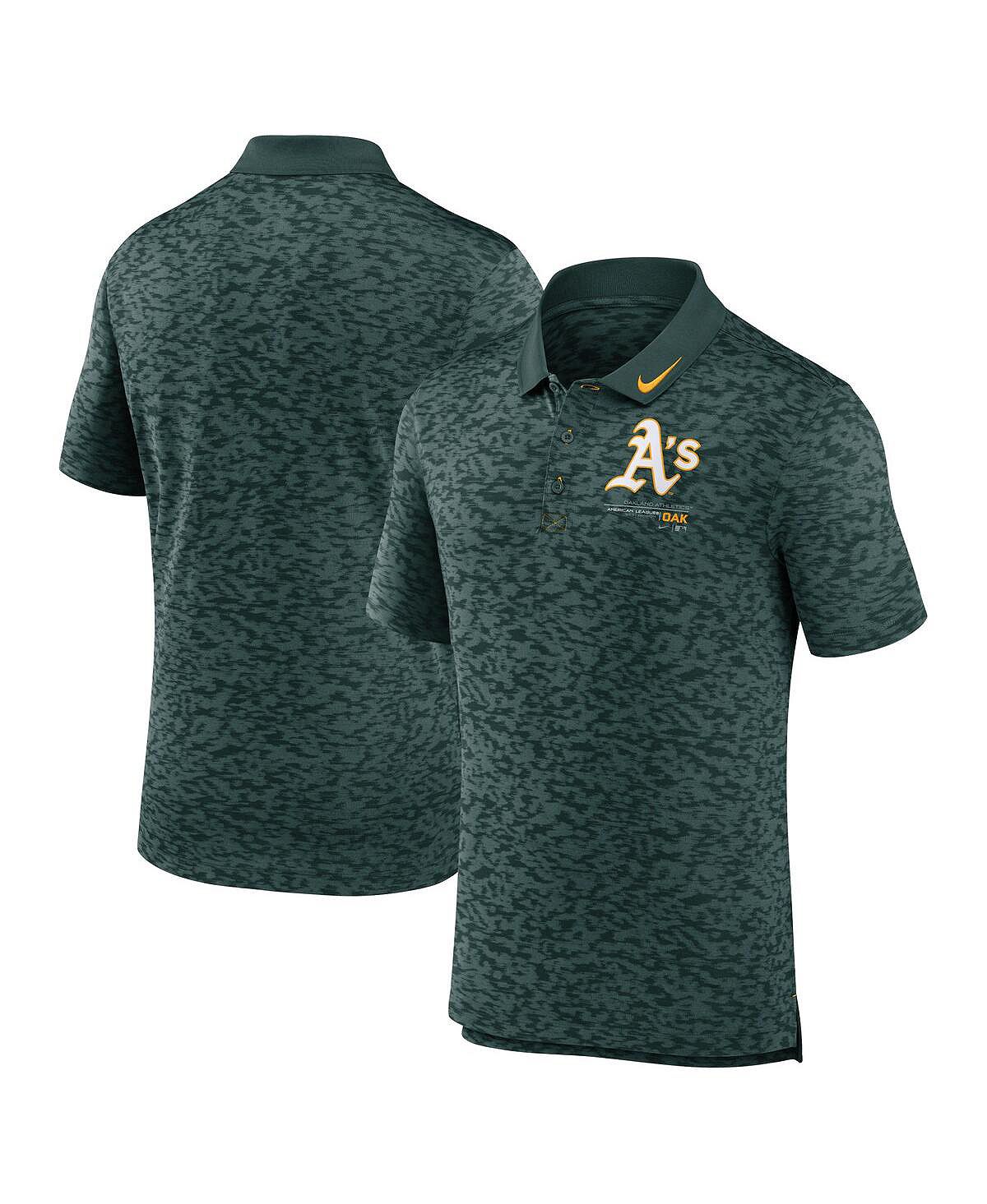 Мужская зеленая рубашка-поло Oakland Athletics Next Level Performance Nike