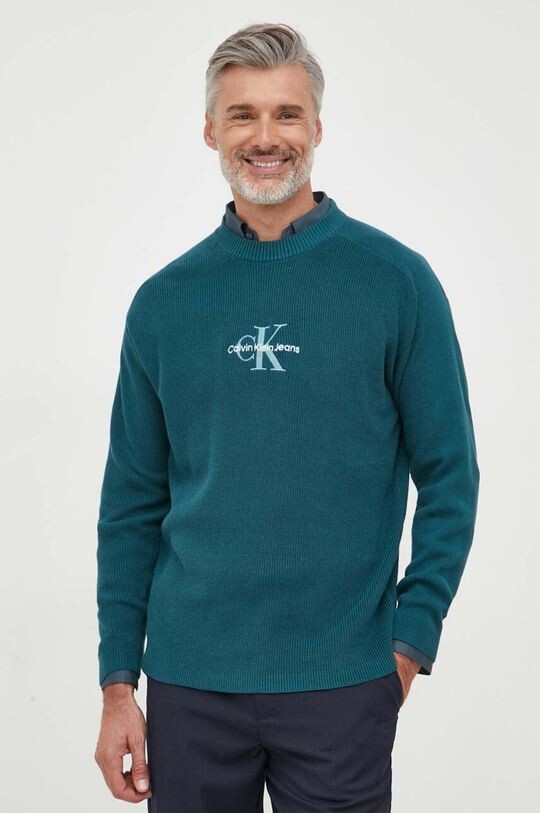 

Хлопковый свитер Calvin Klein Jeans, зеленый