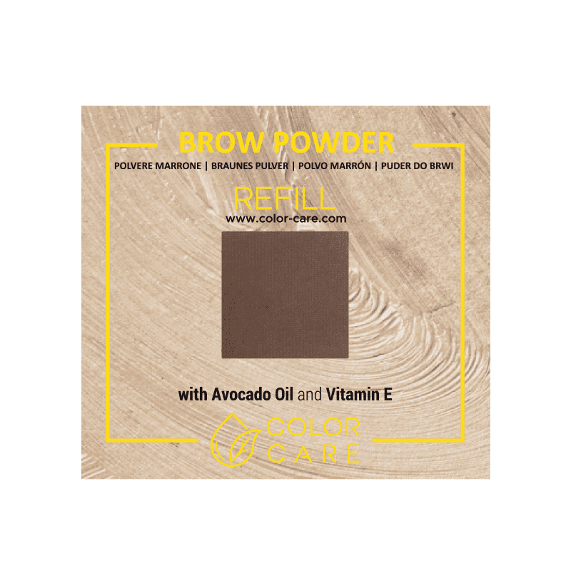 Матовые веганские тени для бровей - сменный блок - брюнетка Color Care, 2 гр