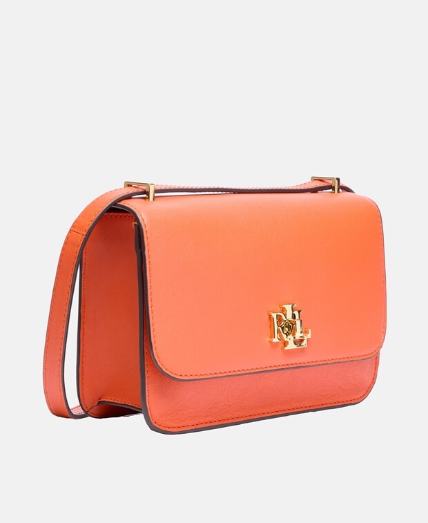 

Кожаная сумка-мессенджер Lauren Ralph Lauren, цвет Pumpkin Orange