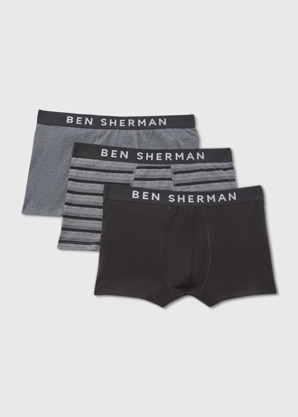 

Ben Sherman Комплект из 3 серых боксеров с полосками , мультиколор