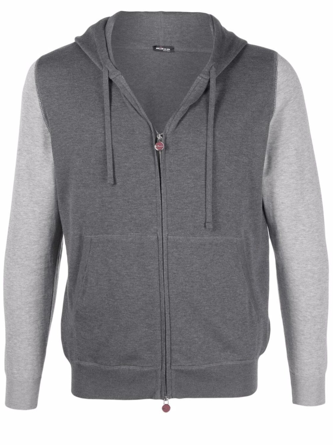 

Kiton худи на молнии с кулиской, серый
