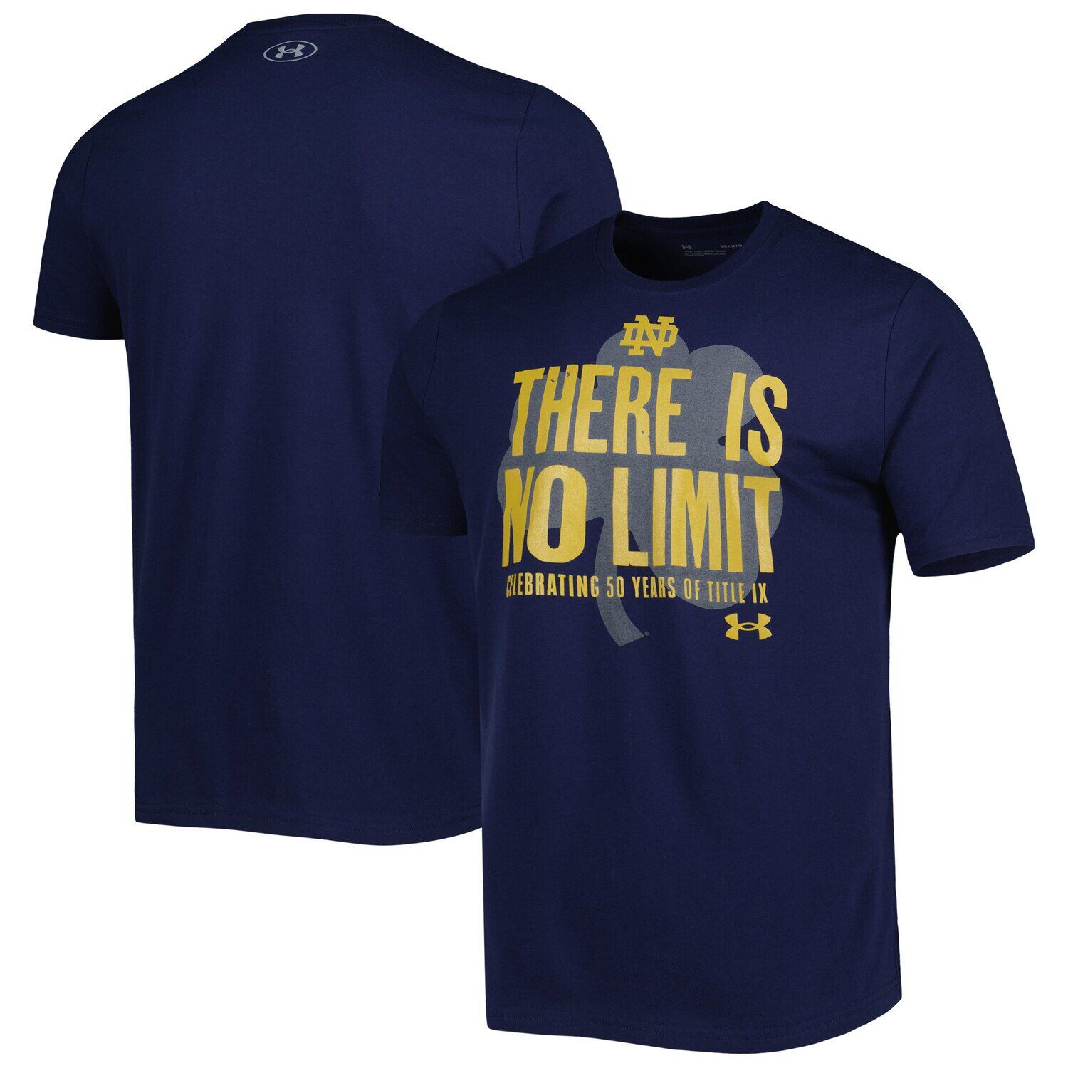 

Мужская темно-синяя футболка Under Armour Notre Dame Fighting Irish Title IX, посвященная 50-летию, Синий