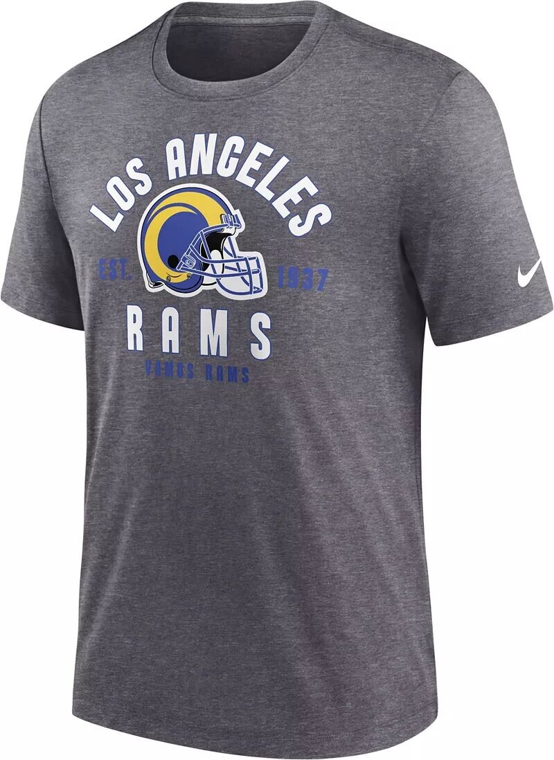 

Мужская темно-серая футболка Nike Los Angeles Rams Blitz Stacked Heather