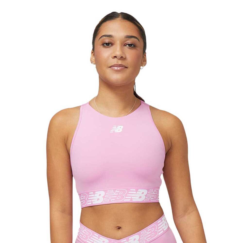 

Спортивный топ New Balance Relentless Crop, розовый