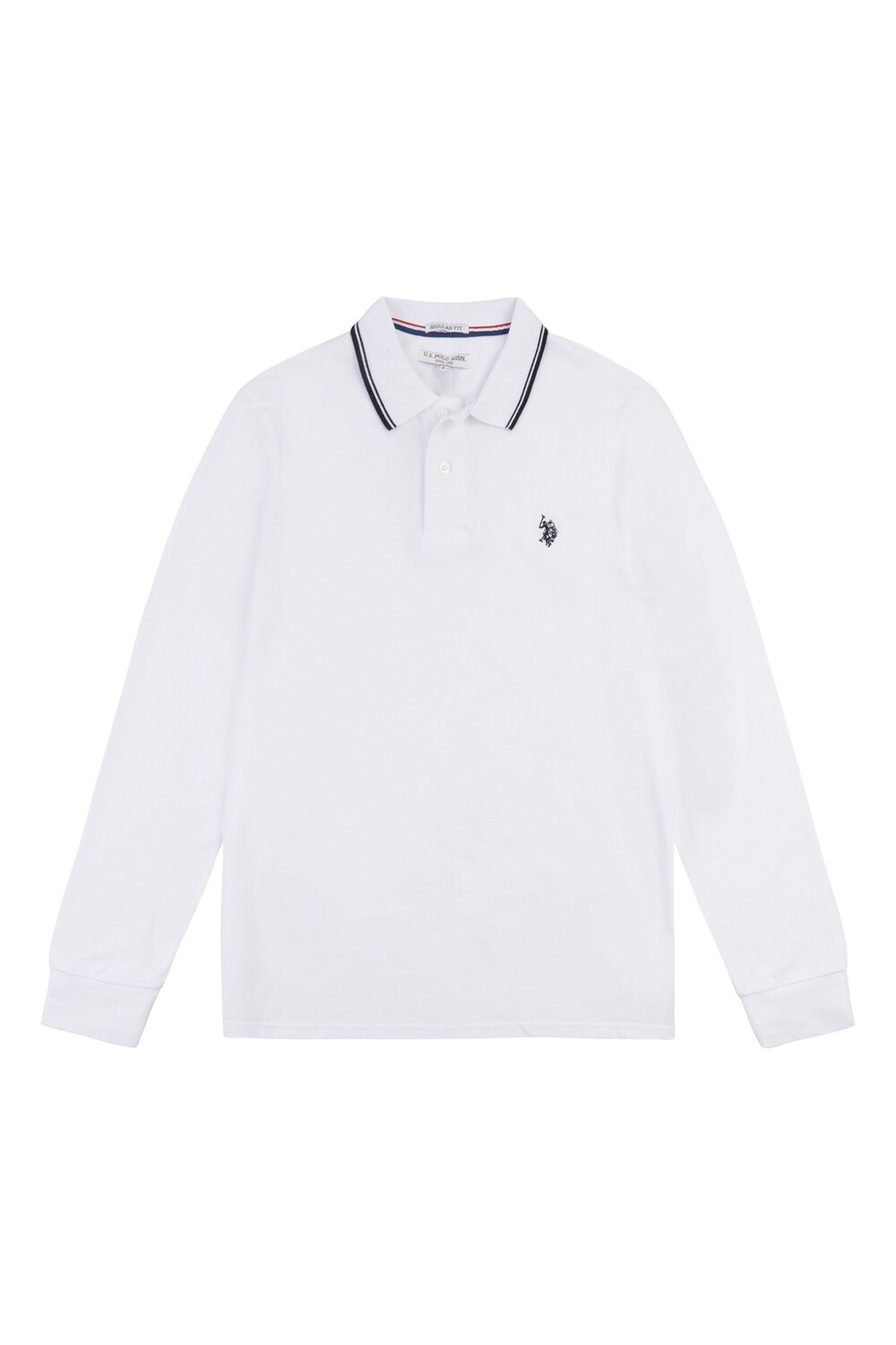 

Белая мужская рубашка-поло LS Pique с двойными кончиками U.S. Polo Assn, белый
