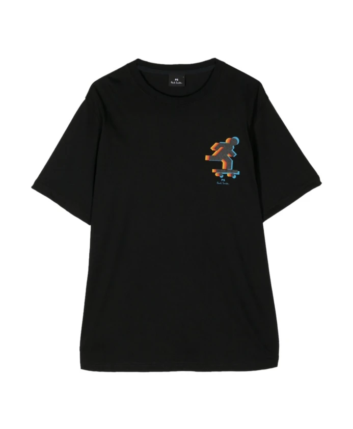 

Хлопковая футболка S с фигуристом Ps By Paul Smith, черный