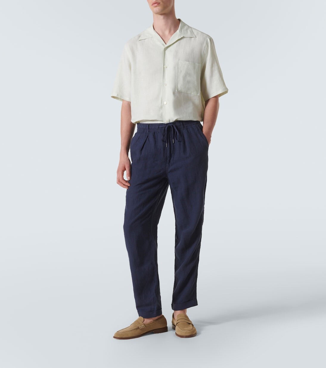 

Льняные прямые брюки Polo Ralph Lauren, синий