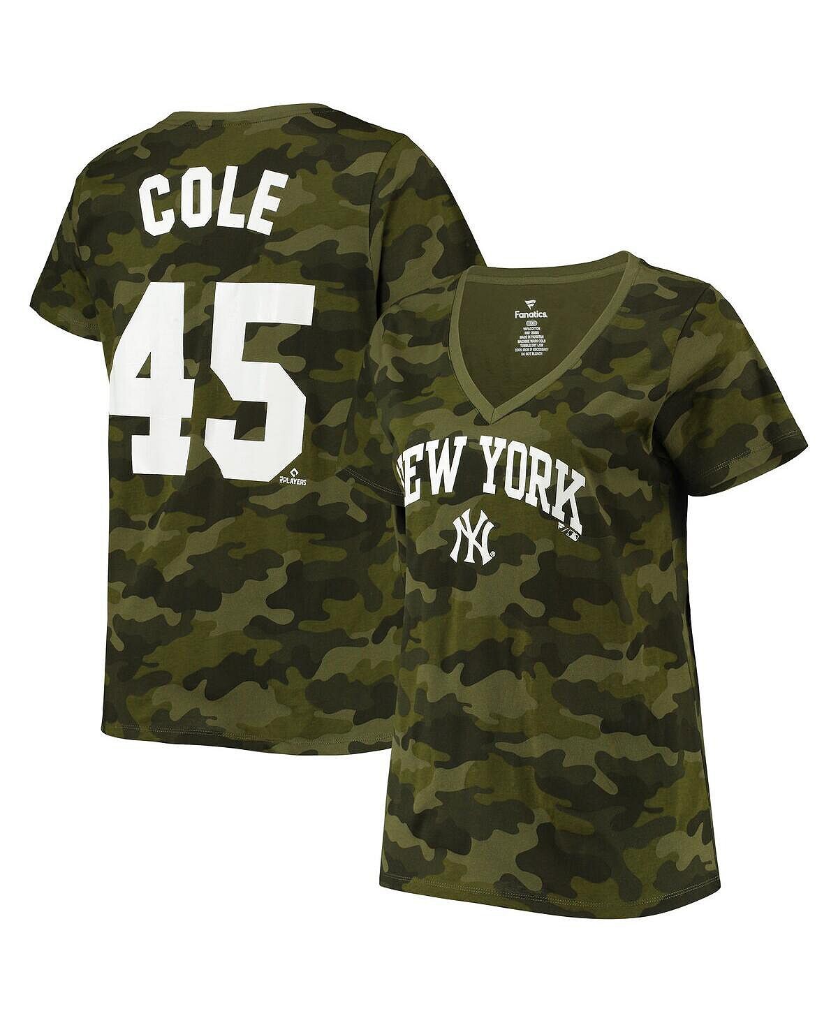 

Женская футболка Gerrit Cole Camo New York Yankees Player с v-образным вырезом Profile