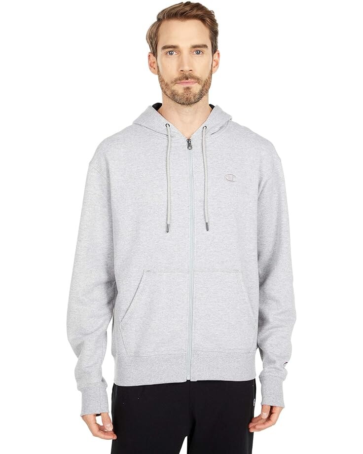 

Худи Champion Powerblend Fleece Full Zip, цвет Oxford Gray