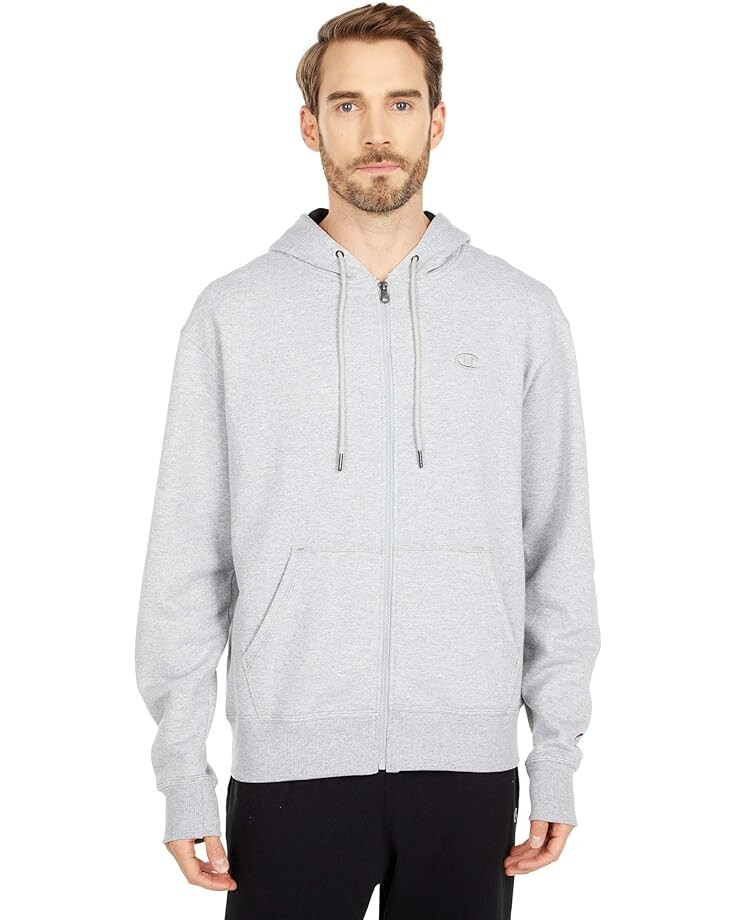 цена Худи Champion Powerblend Fleece Full Zip, цвет Oxford Gray