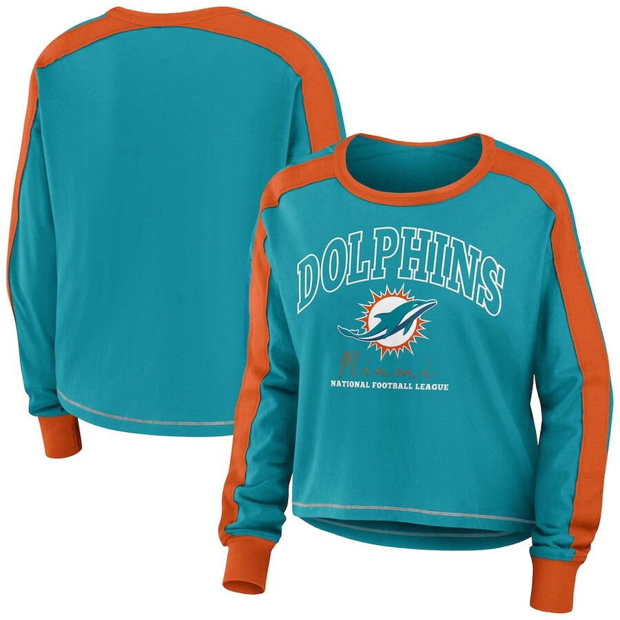 

Футболка с длинным рукавом WEAR by Erin Andrews Miami Dolphins, аква