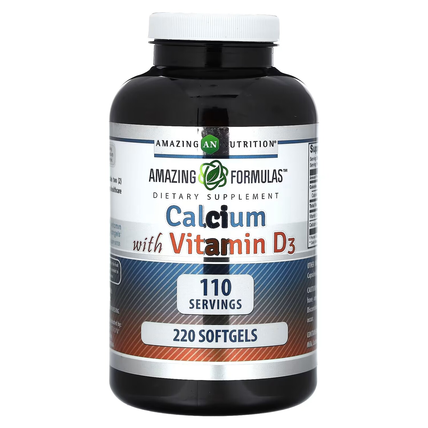 

Кальций с витамином D3 Amazing Nutrition Amazing Formulas, 220 мягких таблеток
