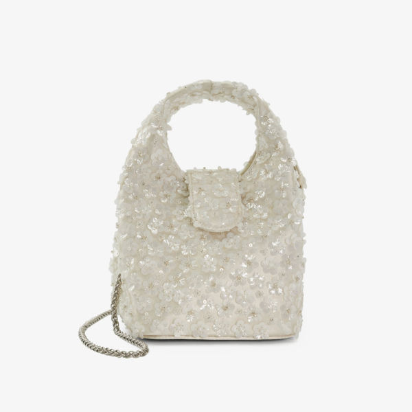 Плетеная сумка через плечо bridal bouquette, украшенная пайетками Dune, белый