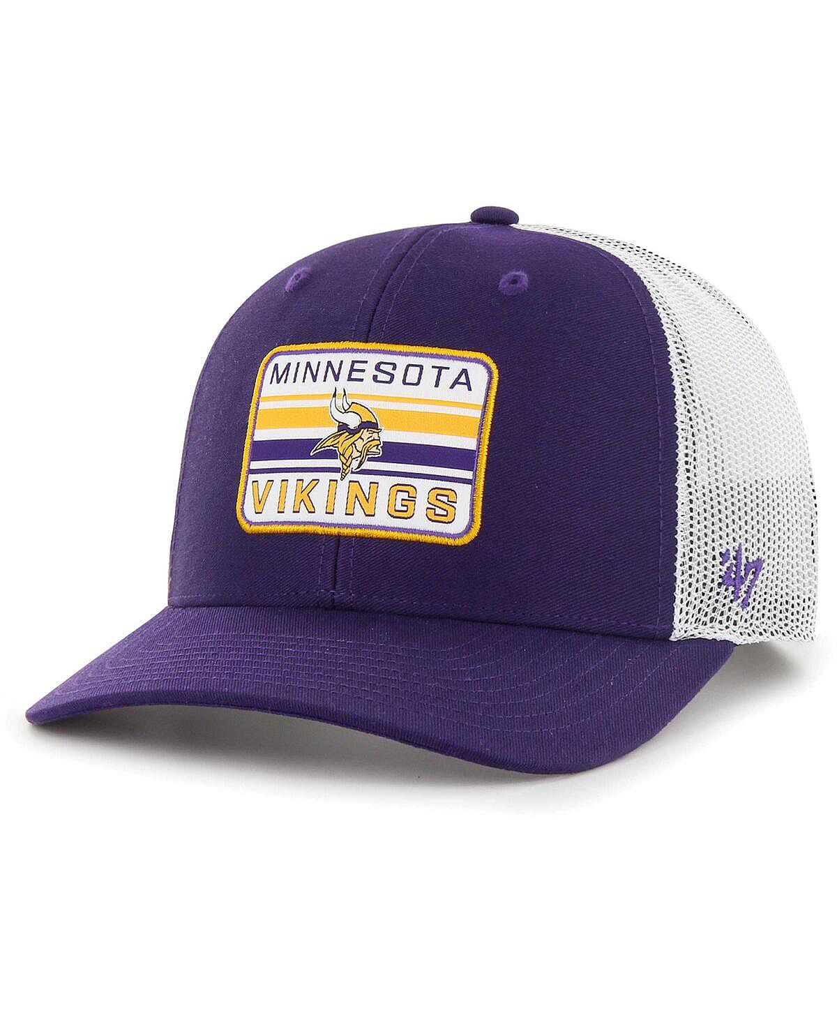 

Мужская регулируемая кепка дальнобойщика Minnesota Vikings Drifter фиолетово-белого цвета '47 Brand