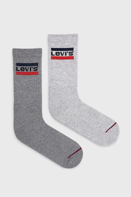 Носки Levi's, серый носки женские длинные с рисунком 2 пары