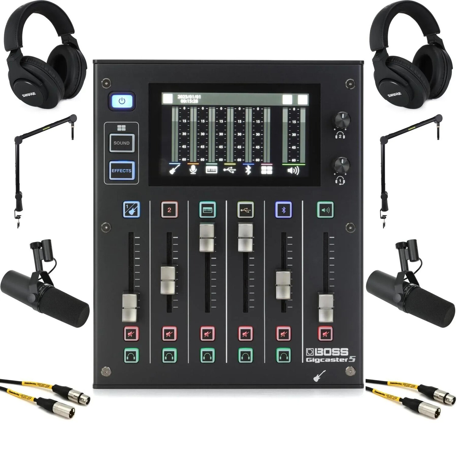

Новый комплект потокового микшера Boss Gigcaster 5 и Dual Shure SM7B