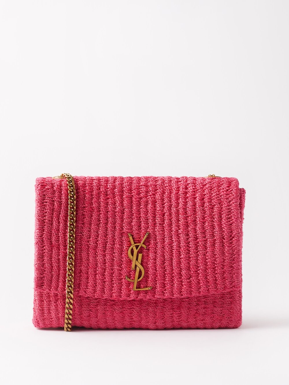 

Сумка kate среднего размера из рафии с логотипом ysl Saint Laurent, красный