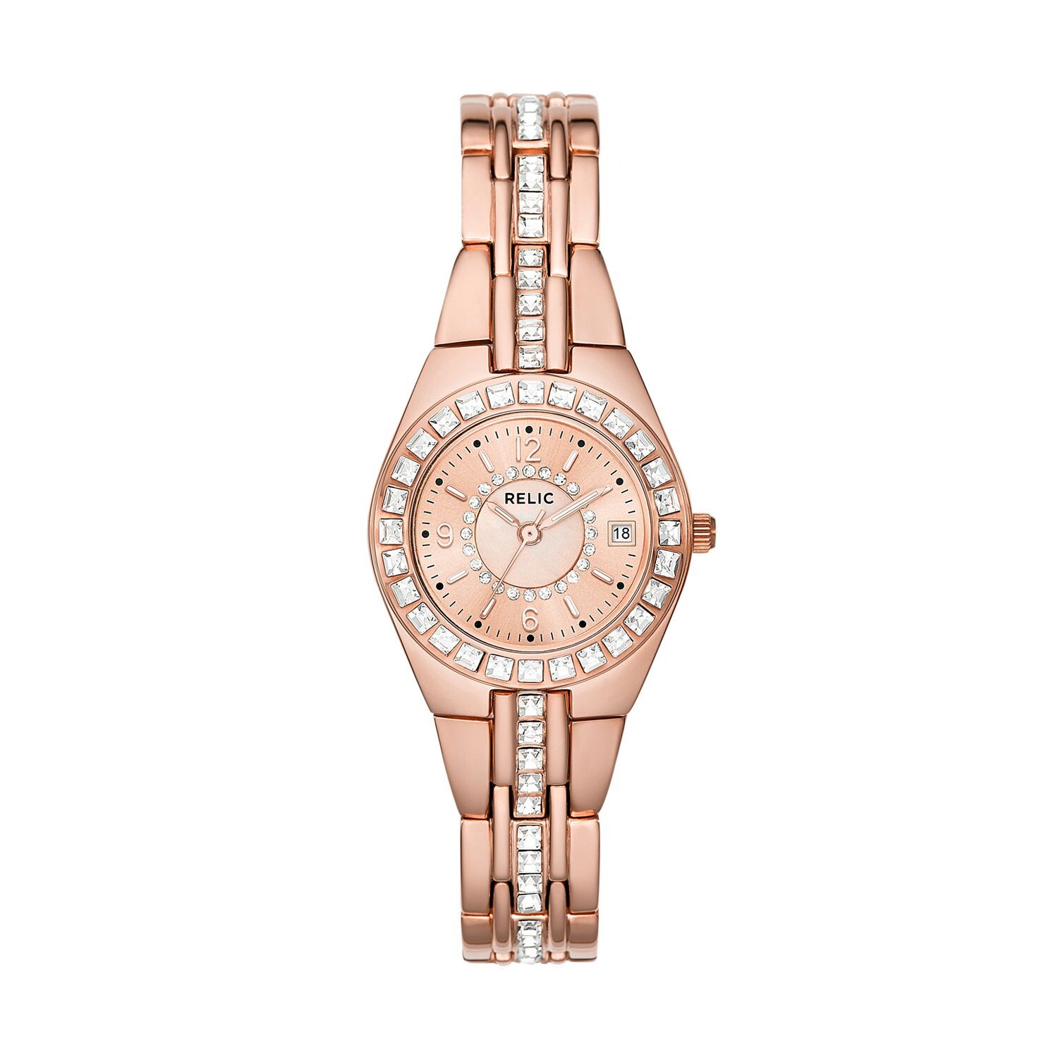 

Женские часы с кристаллами цвета розового золота Relic by Fossil