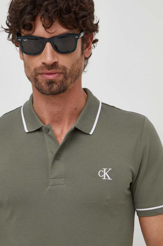 

Поло Calvin Klein Jeans, зеленый