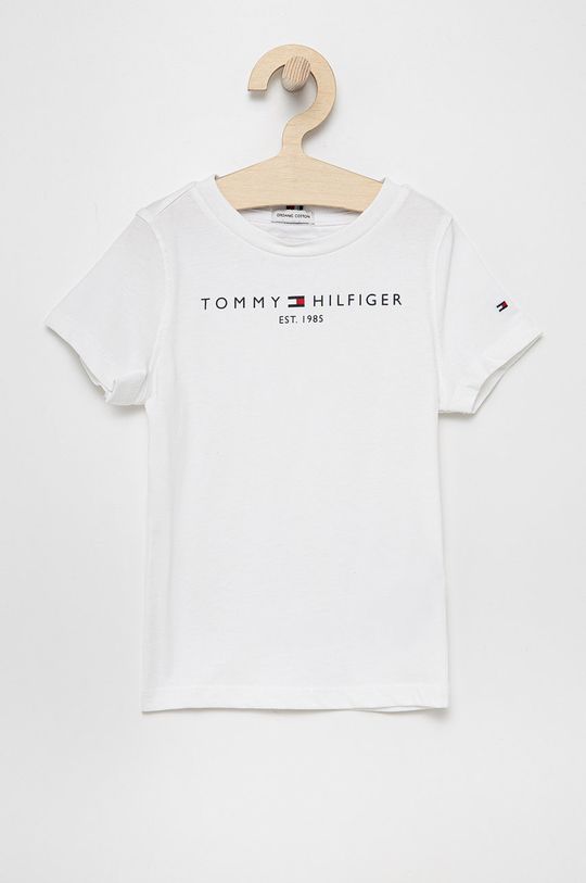 Детская хлопковая футболка Tommy Hilfiger, белый